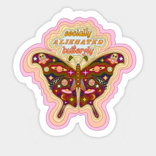 Socially Alienated Butterfly - 70s / 80s Butterfly Sticker